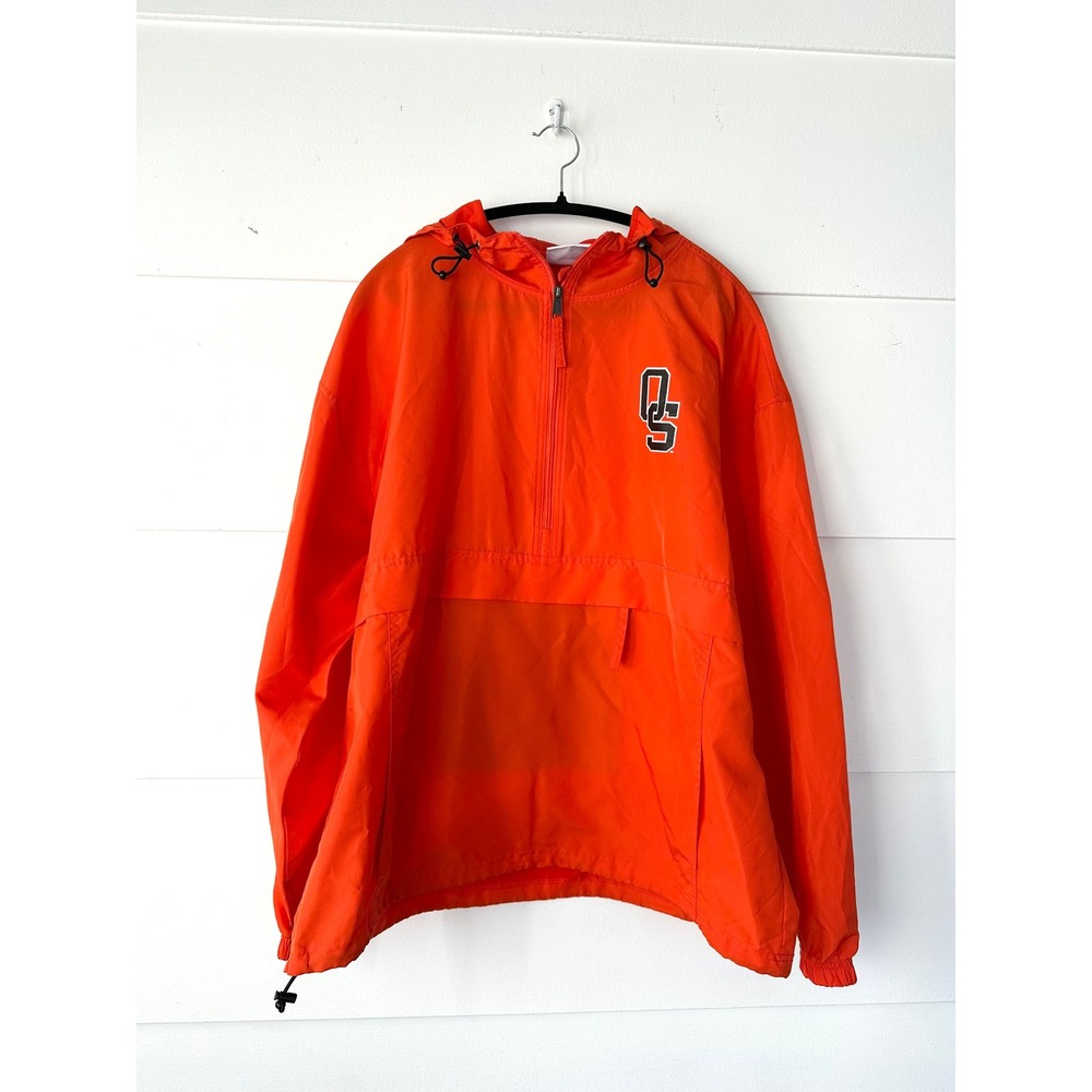 Y2K Oregon State University orange windbreaker Champion XL‎ 1/2 zip college
